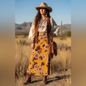 NYCC New York Clothing Floral print long skirt size small